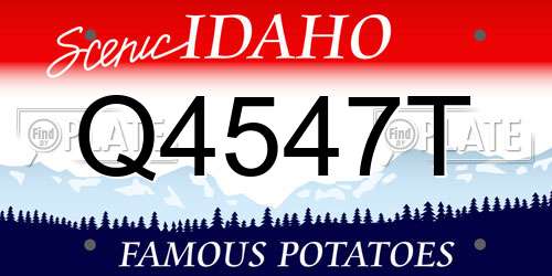 Q4547T Idaho License Plate