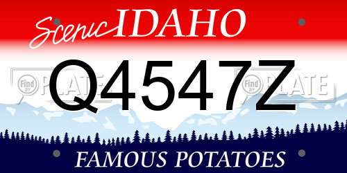 Q4547Z Idaho License Plate