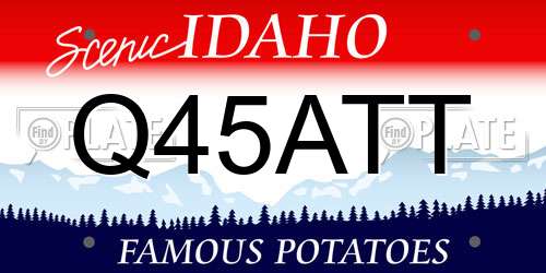 Q45ATT Idaho License Plate