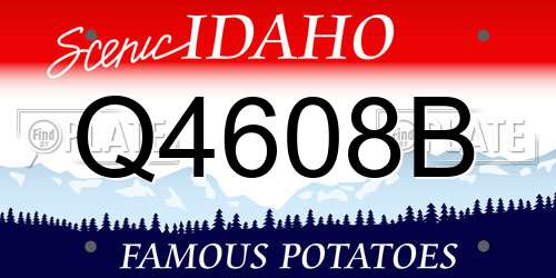 Q4608B Idaho License Plate