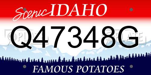 Q47348G Idaho License Plate
