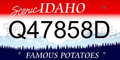 Q47858D Idaho License Plate