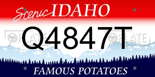 Q4847T Idaho License Plate