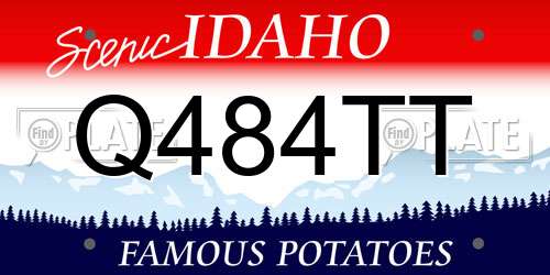 Q484TT Idaho License Plate