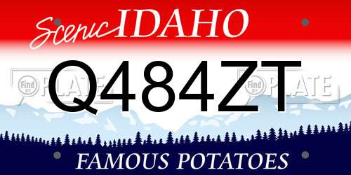 Q484ZT Idaho License Plate