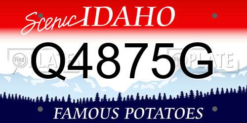 Q4875G Idaho License Plate