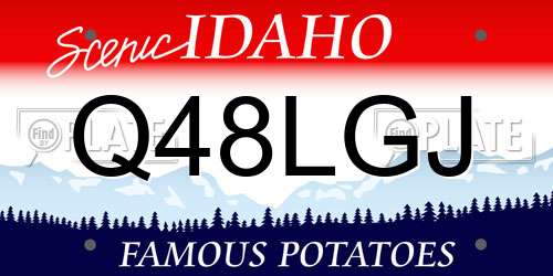Q48LGJ Idaho License Plate