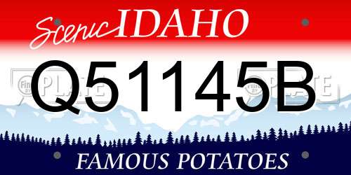 Q51145B Idaho License Plate