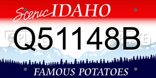 Q51148B Idaho License Plate