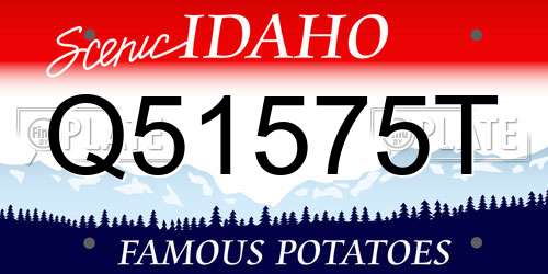Q51575T Idaho License Plate