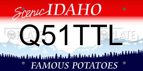 Q51TTL Idaho License Plate