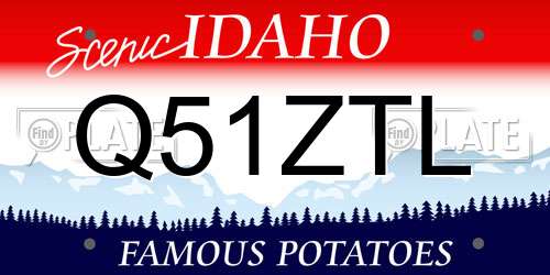 Q51ZTL Idaho License Plate