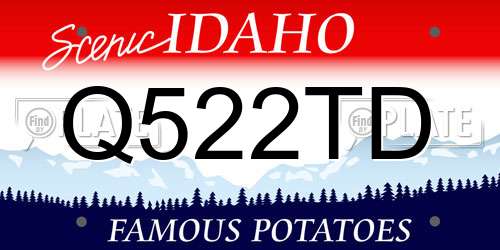 Q522TD Idaho License Plate