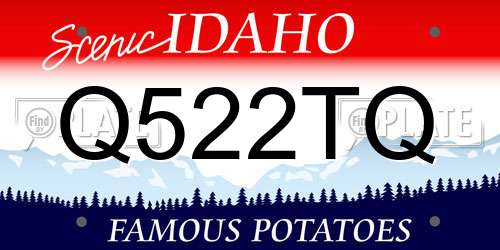 Q522TQ Idaho License Plate