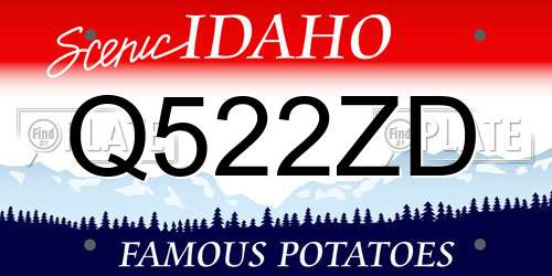 Q522ZD Idaho License Plate