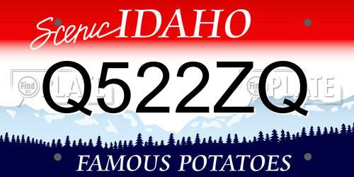 Q522ZQ Idaho License Plate