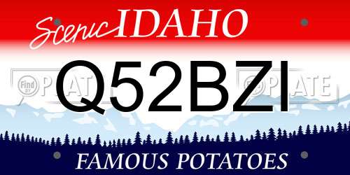 Q52BZI Idaho License Plate