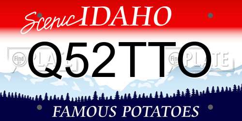 Q52TTO Idaho License Plate