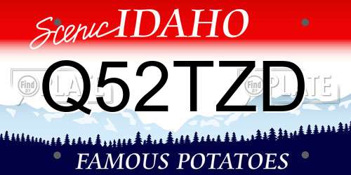 Q52TZD Idaho License Plate