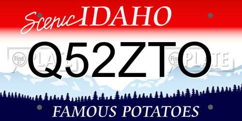 Q52ZTO Idaho License Plate