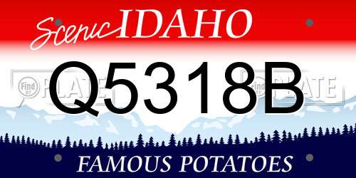Q5318B Idaho License Plate