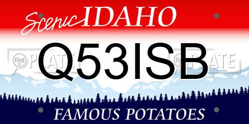 Q53ISB Idaho License Plate