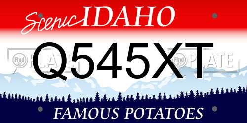 Q545XT Idaho License Plate