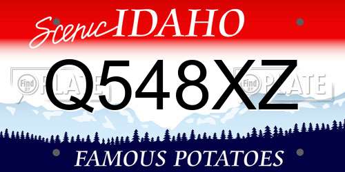 Q548XZ Idaho License Plate