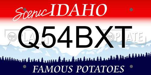 Q54BXT Idaho License Plate