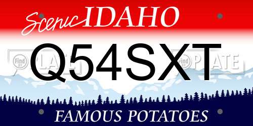 Q54SXT Idaho License Plate