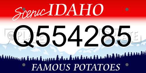 Q554285 Idaho License Plate