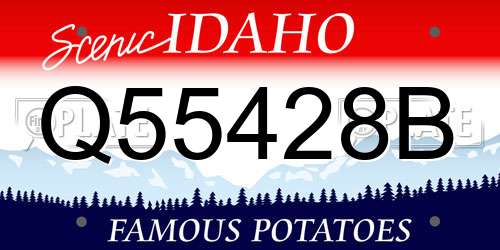Q55428B Idaho License Plate