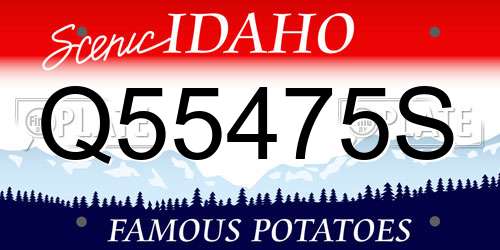 Q55475S Idaho License Plate