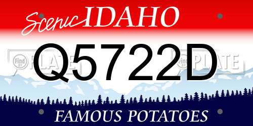 Q5722D Idaho License Plate