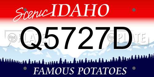 Q5727D Idaho License Plate