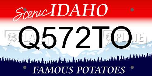 Q572TO Idaho License Plate