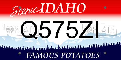 Q575ZI Idaho License Plate