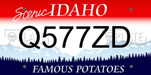 Q577ZD Idaho License Plate