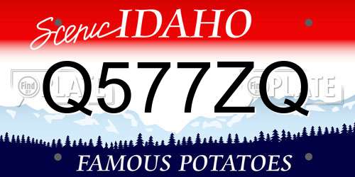 Q577ZQ Idaho License Plate