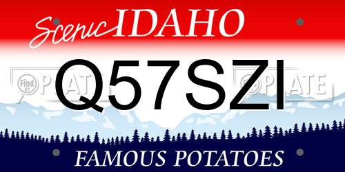 Q57SZI Idaho License Plate