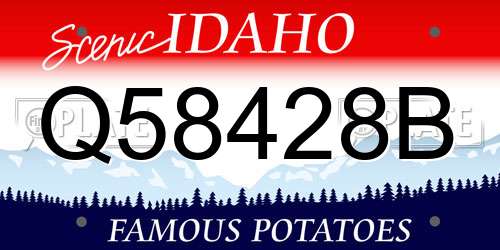 Q58428B Idaho License Plate