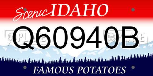 Q60940B Idaho License Plate