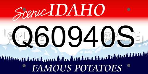 Q60940S Idaho License Plate