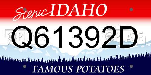 Q61392D Idaho License Plate