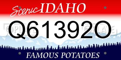 Q61392O Idaho License Plate