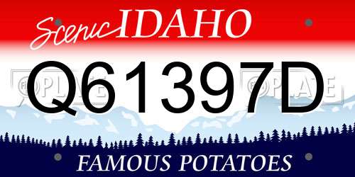 Q61397D Idaho License Plate
