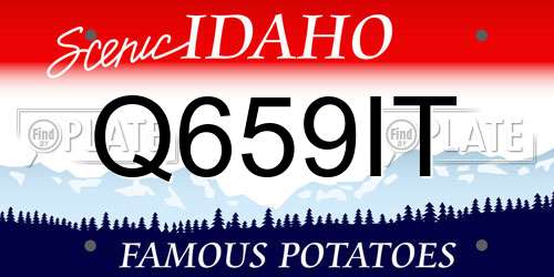 Q659IT Idaho License Plate