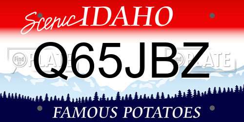 Q65JBZ Idaho License Plate