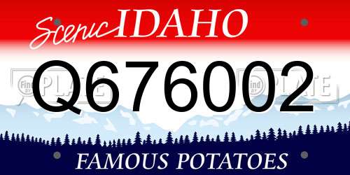 Q676002 Idaho License Plate