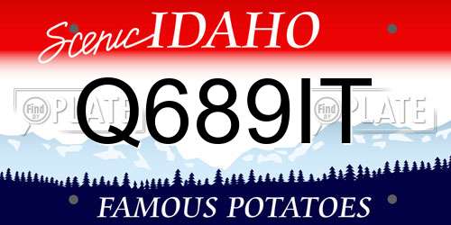 Q689IT Idaho License Plate